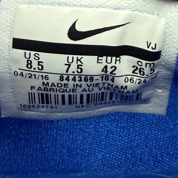 Nike Hypershift Basketball Shoes Mens 8.5 White Blue Zoom Air 844369-104 main image 5